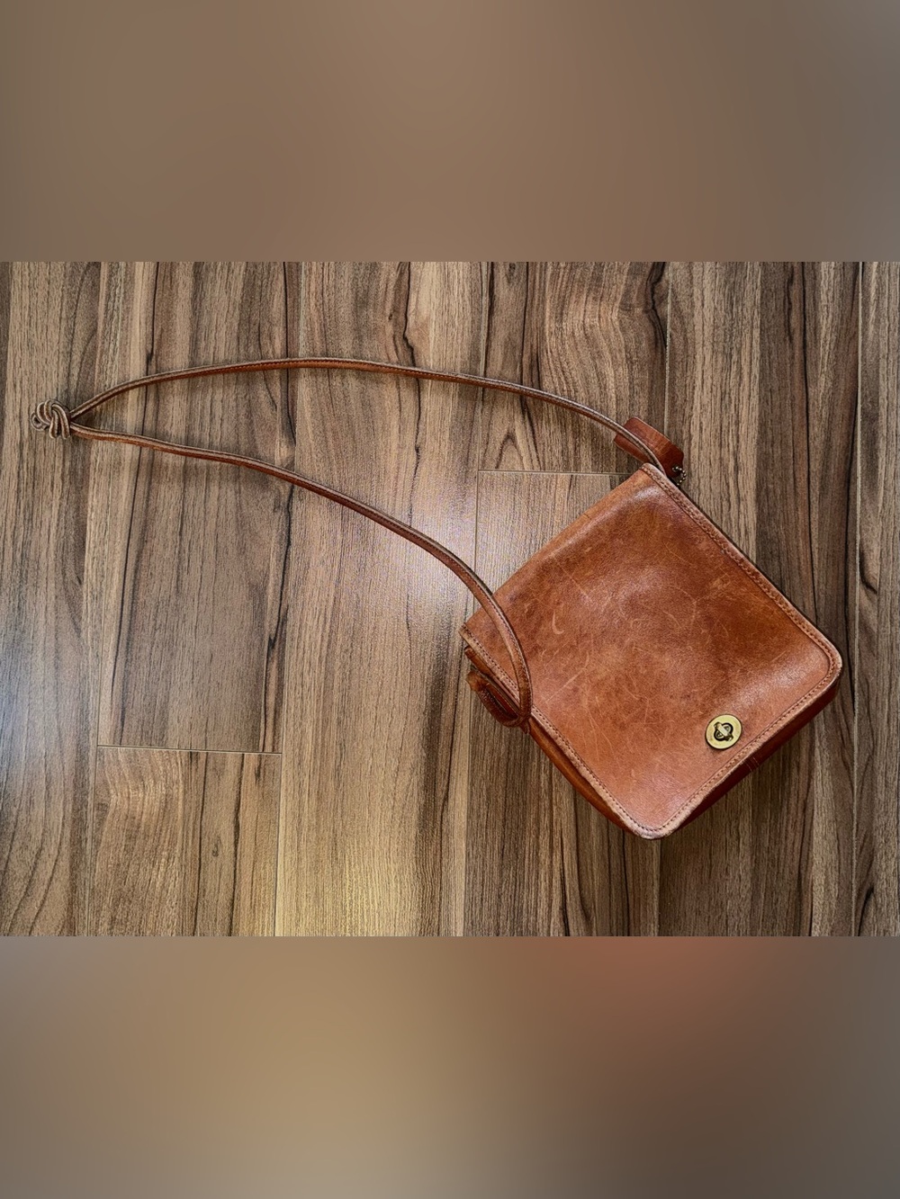 🤎RARE VINTAGE Coach British Tan Leather Companion Crossbody Bag USA Made🤎